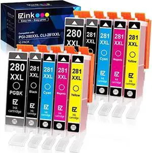 e-z ink (tm) compatible ink cartridge replacement for 280 281 pgi-280xxl cli-281xxl for tr7520 tr8520 ts6120 ts6220