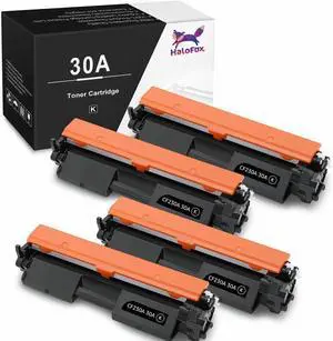 4Pc CF230A Black Toner Cartridge compatible with  LaserJet MFP M227fdn M227sdn