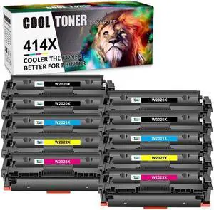 10Pack (4K+2*CMY) Set Toner Compatible with  Laserjet 414X W2020X M454dw M479dw No Chip