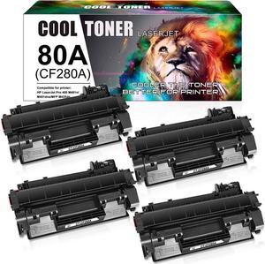 Cool Toner Compatible Toner Cartridge Replacement for  80A CF280A 80X CF280X  Laserjet Pro 400 M401n MFP M425dn M401dne M401dn M401dw M425dw Laserjet Pro 400 Toner M401 M425 Printer(Black, 4-Pack)