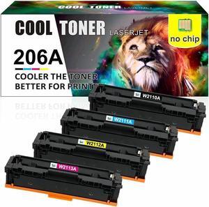 4*W2110A(1BK+1C+1M+1Y) Toner No Chip Compatible With LaserJet Pro MFP M283cdw M282nw