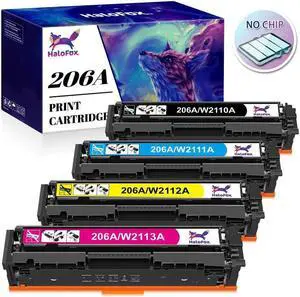 4X Toner Cartridge For 206A W2110A No Chip LaserJet Pro MFP M283 M282 M282nw