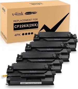 V4INK 4PK Compatible 26X Toner Cartridge Replacement for 26X CF226X 26A CF226A Toner High Yield Black Ink for Pro M402n M402dn M402dne M402dw MFP M426fdw M426fdn M426dw M402 M426 Printer