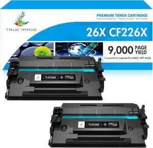 TRUE IMAGE Compatible Toner Cartridge Replacement for 26X CF226X 26A CF226A Pro M402n M402dn MFP M426fdw M426fdn M426dw M402 M426 Printer Ink High Yield (Black, 2-Pack)