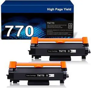 2-Pack TN770 Toner Cartridge compatible with Brother HL-L2370DWXL HL-L2395DW