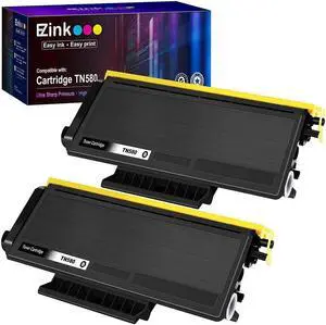 E-Z Ink (TM) Compatible Toner Cartridge Replacement for Brother TN580 TN650 TN550 TN620 High Yield Compatible with HL-5370DW HL-5340D DCP-8060 DCP-8065DN HL-5240 HL-5250DN MFC-8660DN (Black, 2 Pack)