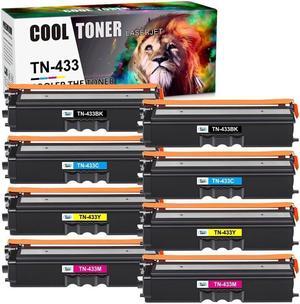 8Pack TN433(2Set) Toner Compatible For Brother TN433BK HL-L8260cdw L8360cdw MFC-L8610cdw