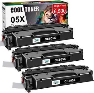 3Pack Toner Compatible With High Yield CE505X 05X LaserJet P2055d P2055dn P2050