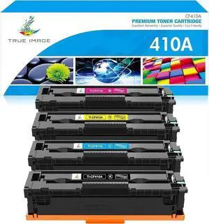 TRUE IMAGE Compatible Toner Cartridge Replacement for 410A CF410A CF411A CF412A CF413A Color Pro MFP M477fnw M477fdw M477fdn M452dn M452nw M477 Printer (Black Cyan Yellow Magenta, 4-Pack)