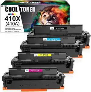 Compatible Toner Cartridge Replacement for 410X 410A CF410A Color Laserjet Pro MFP M477fnw M477fdw M477fdn M452dn M452dw M452nw M477 M452 Toner Ink Black Cyan Yellow Magenta 4Pack
