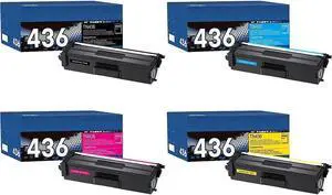 TN436 Toner Cartridge High Yield Replacement Compatible for Brother TN 436 TN436BK TN436C TN433 TN431 for Brother HL-L8360CDW HL-L8260CDW MFC-L8610CDW MFC-L8900CDW MFC-L8690CDW Printer (1BK,1C,1M,1Y)