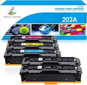 True Image Compatible Toner Cartridge Replacement for 202A CF500A 202X Laserjet Pro MFP M281fdw M281cdw M254dw M281fdn M254dn M254nw M281 Toner Printer Ink (Black Cyan Yellow Magenta, 5-Pack)