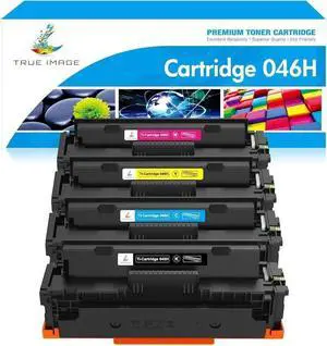TRUE IMAGE Compatible Toner Cartridge Replacement for 046H 046 CRG-046H Color ImageCLASS MF733Cdw MF731Cdw MF735Cdw LBP654Cdw MF731 MF733 Printer Ink (Black Cyan Magenta Yellow, 4-Pack)