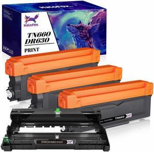 4X 3 TN660 Toner Cartridge & 1 DR630 Drum For Brother DCP-L2520DW DCP-L2540DW