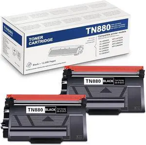 2PK Black TN880 Toner Cartridges for Brother HL-L6300DW MFC-L6750DW HL-L6400DW