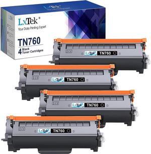 LxTek Compatible Toner Cartridge Replacement for Brother TN760 TN 760 TN730 TN 730 to Compatible with MFC-L2710DW HL-L2350DW HL-L2370DWXL MFC-L2750DW HL-L2395DW MFC-L2690DW Tray (Black, 4 Pack)