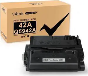 V4ink Compatible Toner Cartridge Replacement for 42A Q5942A 38A Q1338A for use with Laser Jet 4250 4350 4200 4240 4300 4250N 4250TN 4250DTN 4350N 4350TN 4350DTN Printers (Black 1 Pack)