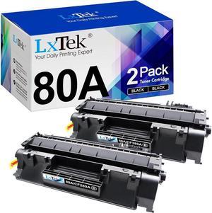 LxTek Compatible Toner Cartridge Replacement for 80A CF280A 80X CF280X 05A CE505A Compatible with Laserjet Pro 400 M401dne M401dn M401dw M401n, Pro 400 MFP M425dn M425dw (2 Black, High Yield)