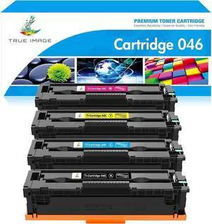 TRUE IMAGE Compatible Toner Cartridge Replacement for 046 MF733Cdw CRG-046 Color ImageCLASS MF733Cdw MF731Cdw MF735Cdw LBP654Cdw MF733 Printer Ink (Black Cyan Yellow Magenta, 4-Pack)