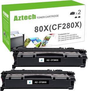 Aztech Compatible CF280X Toner Cartridge Replacement for 80X CF280X 80A CF280A Pro 400 M401A M401D M401N M401DNE MFP M425DN (Black, 2-Packs)