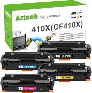 Aztech Compatible Toner Cartridge Replacement for 410X CF410X 410A Color Pro M477fdw M477fnw M477fdn M452dn M452dw M452nw CF411X CF412X CF413X Printer (Black Cyan Yellow Magenta, 4-Pack)