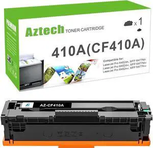 Aztech Compatible Toner Cartridge Replacement for 410A CF410A 410X CF410X Color Pro MFP M477fnw M477fdn M477fdw M452dw M452nw M452dn Toner Cartridges Printer (Black, 1-Pack)