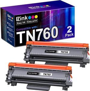 E-Z Ink (TM TN760 Compatible Toner Cartridges Replacement for Brother TN-760 TN730 TN-730 to Use with MFC-L2710DW MFC-L2750DW HL-L2350DW HL-L2370DW HL-L2395DW HL-L2390DW DCP-L2550DW (Black, 2 Pack)