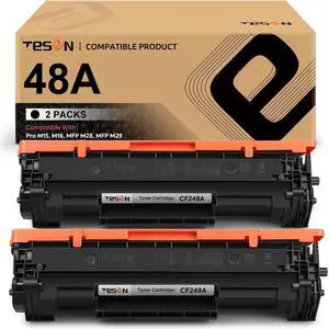 TESEN Compatible CF248A Toner Cartridge Replacement for CF248A Black Toner for use in Laserjet Pro M15w M15a M16w M16a MFP M29w M29a M28w M28a Printer (2 Packs, with New Chip)