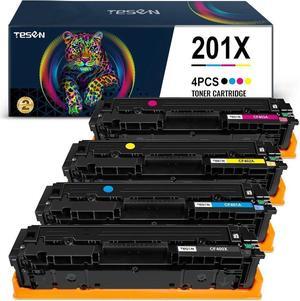 TESEN 201X CF400X (with New Chips) Remanufactured Toner Cartridge Replacement for 201X CF400X for Color Pro M252n M252dw MFP M277n M277dw M277c6 M274n (Black, 4PK) Green