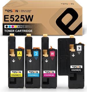 TESEN E525W 525 Compatible Toner Cartridge Replacement for Dell E525W E525 525 for use with Dell Color Laser Printer E525W 593-BBJX 593-BBJU 593-BBJV 593-BBJW (Black Cyan Magenta Yellow 4PK)