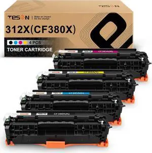 TESEN Remanufactured Toner Cartridge Replacement for 312X CF380X 312A CF381A CF382A CF383A CF380A Toner Cartridge for Pro MFP M476nw M476dn M476dw M476 Printer High Yield Color Set 4 Packs