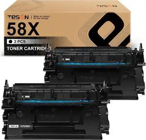 TESEN 58X(with Chips) Remanufactured Toner Cartridge Replacement for 58X CF258X for Laser Printer Pro M304 M404n M404dn M404dw MFP M428dw M428fdn M428fdw 2-Packs (Black) Green Series