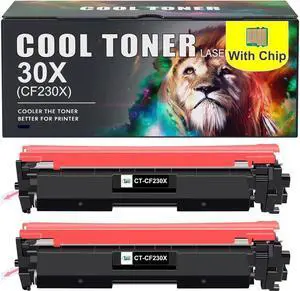 30X CF230X Black High Yield Toner Cartridge Compatible Replacement for 30X 30A CF230X CF230A for Laserjet Pro MFP M227fdw M203dw M227fdn M203dn M227sdn M203d M203 Printer Ink (2-Pack)