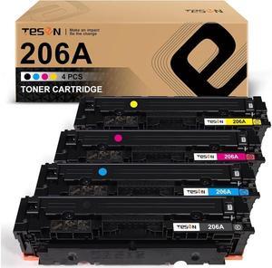 TESEN 206A (with Chips) Remanufactured Toner Cartridge Replacement for 206A W2110A W2111A W2112A W2113A for Color Pro MFP M283fdw M255dw M283cdw M282nw M255 M283 Printer Ink (4 Colors)