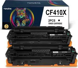 TESEN 410X (with New Chips) Remanufactured Toner Cartridge Replacement for 410X CF410X for Color Pro M452dn M452dw M452nw MFP M477fdw M477fnw M477fdn M377dw (Black, 2PK) Green Series