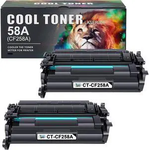 58A CF258A Black Toner Cartridge Replacement for 58A CF258A 58X CF258X Toner for Laserjet Pro M404n M404dn MFP M428fdw M428fdn M404dw M428dw M404 M428 M406 Printer Toner Ink (2-Pack)