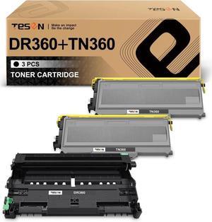 TESEN DR360 TN360 Compatible Drum and Toner Replacement for Brother DR360 TN360 (1Drum + 2Toner) Work with DCP-7030, DCP-7040, HL-2140, HL-2170W, MFC-7340, MFC-7345N, MFC-7440N, MFC-7840W Series