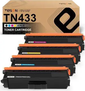 TESEN Compatible TN433 TN431 Toner Cartridge Replacement for Brother TN433 TN431 TN433BK to use with Mfc-L8900Cdw Mfc-L8610Cdw Hl-L8260Cdw Hl-L8360Cdw Hl-L8360Cdwt Hl-L9310CDW (4 Colors)