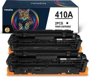TESEN 410A (with New Chips) Remanufactured Toner Cartridge Replacement for 410A CF410A for Color Pro M452dn M452dw M452nw MFP M477fdw M477fnw M477fdn M377dw (Black, 2PK) Green Series