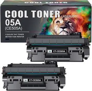 Cool Toner Compatible 05A Toner Cartridge Replacement for CE505A Toner Cartridge for P2035 P2055DN P2035N P2030 P2050 P2055D P2055X Printer Ink (Black, 2-Pack)