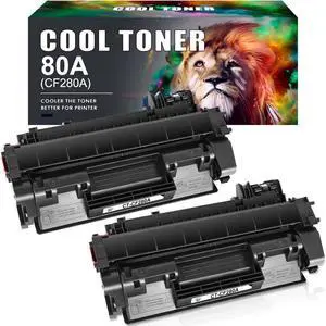 80A CF280A Compatible Toner Cartridge Replacement for 80A CF280A 80X CF280X for Laserjet Pro 400 M401n M401dn MFP M425dn M401dne M401dw M425dw M401 M425 Printer Toner Ink (Black, 2-Pack)