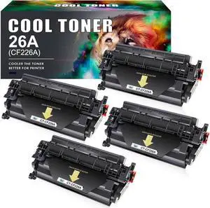 Cool Toner Compatible Toner Cartridge Replacement for 26A CF226A 26X CF226X Pro MFP M426fdw M402n M402dn M402dw M426fdn M426dw M402 M402d 402n M426 Printer Toner Ink (Black, 4-Pack)