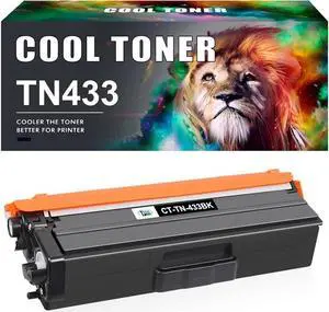 Cool Toner Compatible TN433BK Toner Cartridge Replacement for Brother TN433 TN431BK TN-433 for Brother MFC-L8900Cdw HL-L8360Cdw HL-L8260Cdw HL-L8360Cdwt 8900Cdw 8360Cdw Printer (Black, 1-Pack)