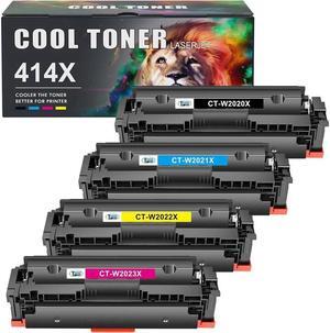 414X Toner Cartridges 4 Pack High Yield 414A Compatible Replacement for 414X W2020X 414A 414 W2020A Work for Color Laserjet Pro MFP M479fdw M454dw M479fdn M454dn M479 M454 Printer Ink