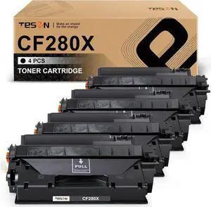 TESEN 80X CF280X Compatible Toner Cartridge Replacement for 80X CF280X Toner Black for use with Pro 400 M401N M401DN M401DNE M401DW MFP M425 M425DN M425DW P2055dn P2055x Printer 4PK