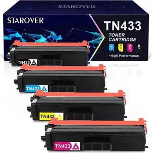 4 Pack TN433 Toner Cartridge compatible for Brother HL-L8360CDWT MFC-L8900CDW
