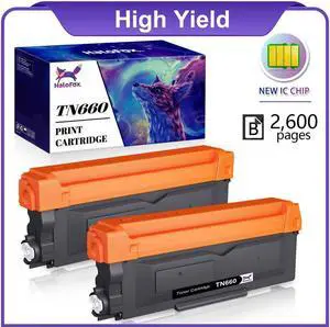 2 Pack TN660 Toner Black High Yield For Brother TN630 MFC-L2700DW L2680W Printer