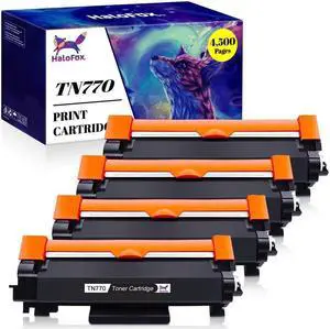 4Pc Black Toner Cartridge replacement for Brother TN770 HL-L2395DW DCP-L2550DW