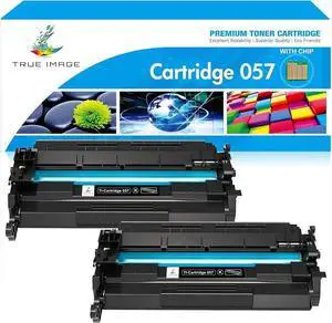 TRUE IMAGE Compatible Toner Cartridge Replacement for 057 057H CRG-057 Work with ImageCLASS MF445dw MF448dw LBP226dw LBP227dw LBP228dw MF449dw MF445 Laser Printer Ink (Black, 2-Pack)