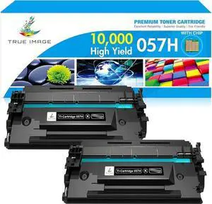 TRUE IMAGE Compatible Toner Cartridge Replacement for 057H 057 CRG-057H Work with ImageCLASS MF445dw LBP226dw MF448dw LBP227dw LBP228dw MF449dw MF445 Laser Printer Ink (Black, 2-Pack)